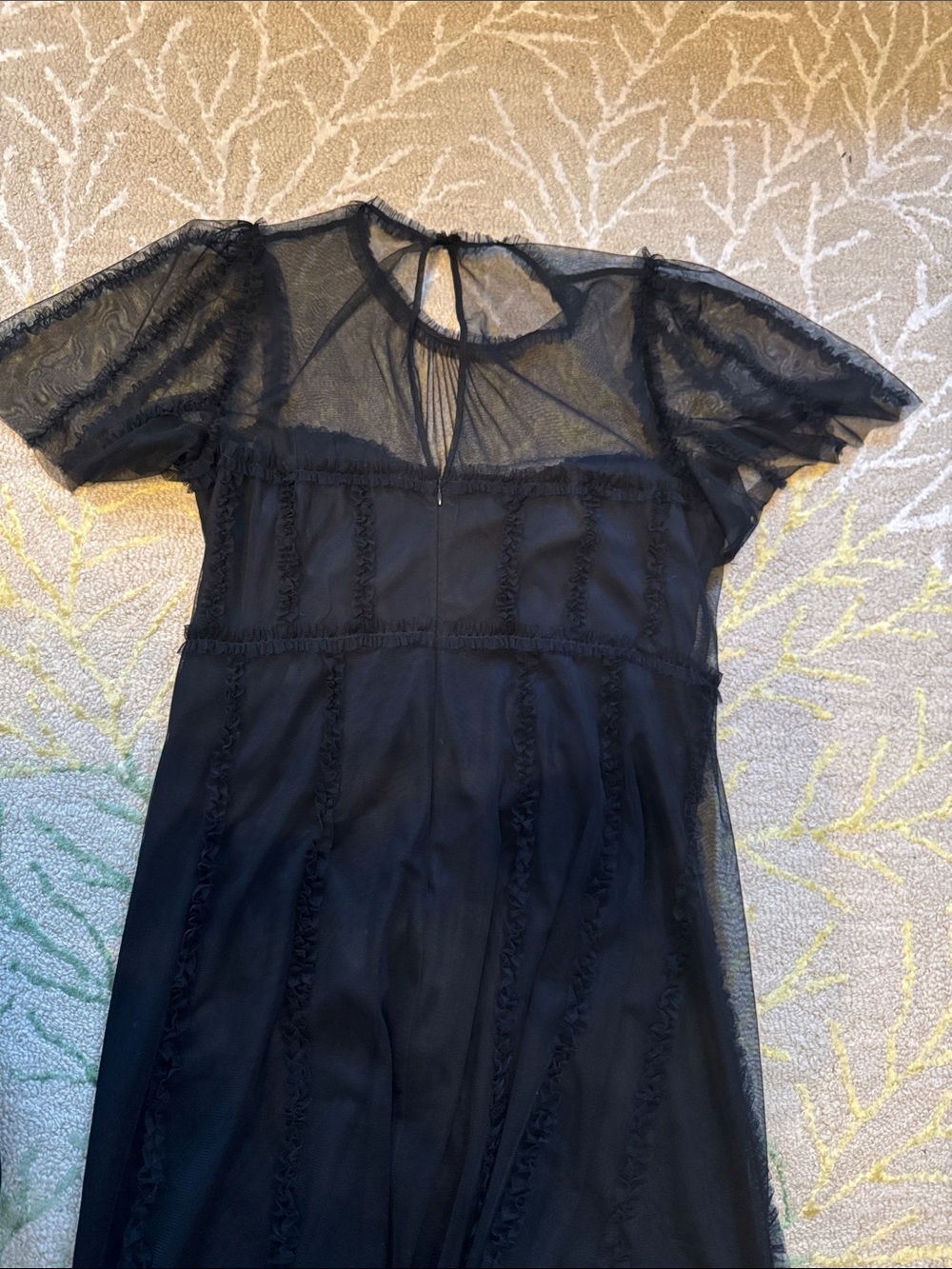 Boden frill tulle batwing sleeve dramatic long dress 14 - Picture 9 of 9